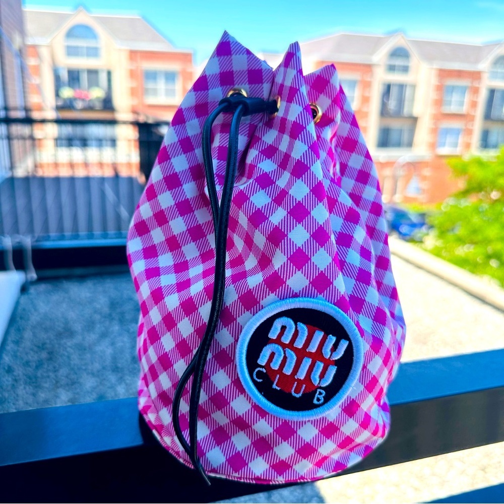 Miu Miu Cosmetic Pouch Bag  Pink Nylon